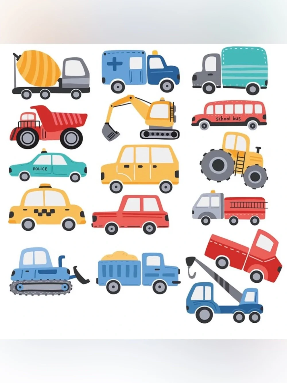 Cartoon Car Wall Removable Waterproof Vehicle Decals  Transportation